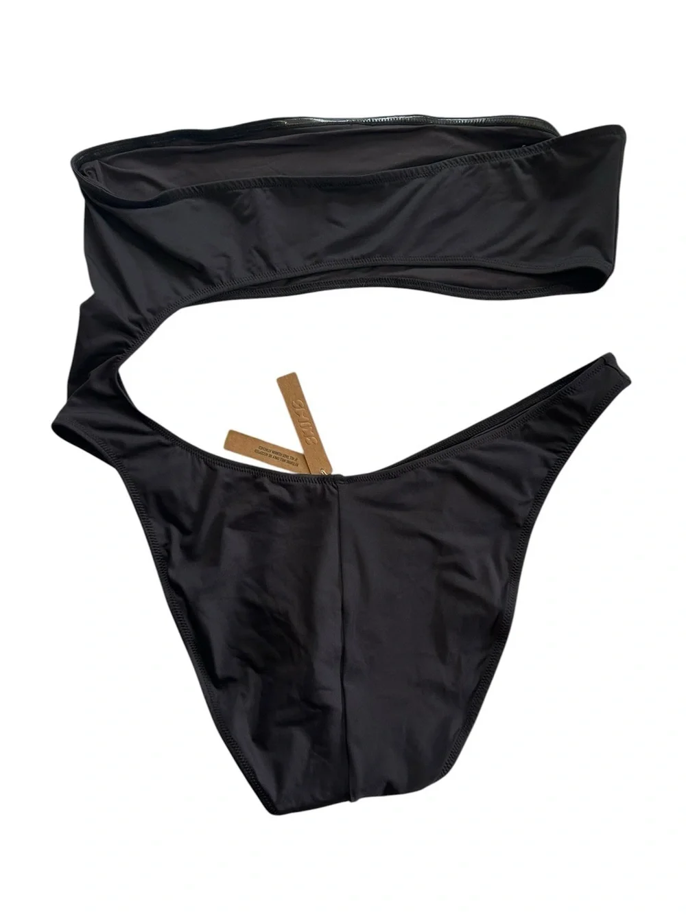 SKIMS Recycled Swim Strapless Monokini Onix Black NWT 2X One Piece Swimsuit